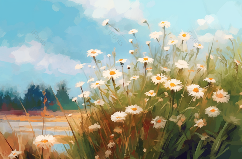 田野里的小野花油画背景,插画/手绘图,插画/手绘图库,插画/手绘图下载,插画/手绘